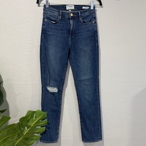 Frame Denim Women's Dark Blue Straight Leg Jeans